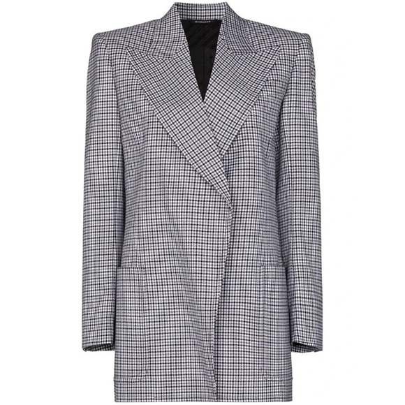 Givenchy Runway 2021 Houndstooth Open Oversized Blazer - Picture 2 of 9